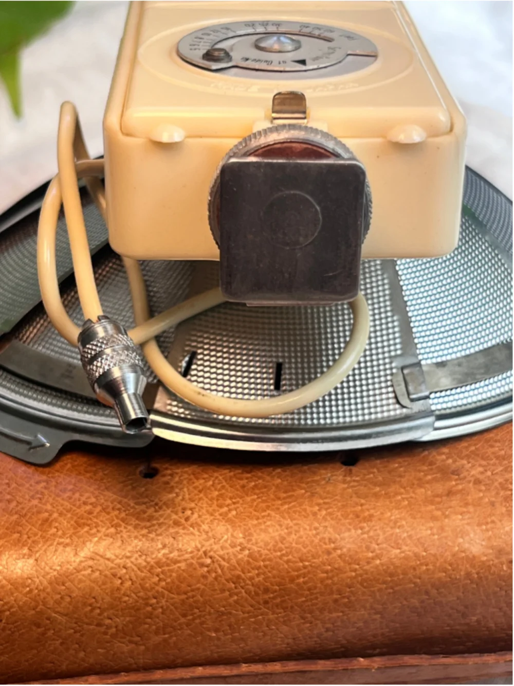 Alpex Vintage BC-Type Camera Flash with Leather Case One Size Brown Silver